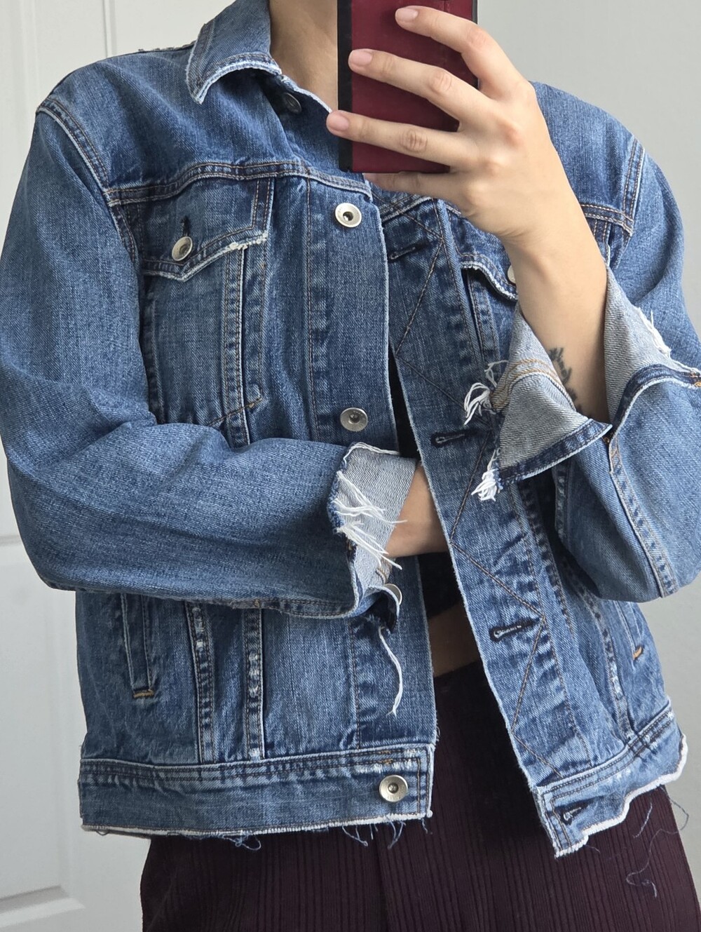 Rag&Bone Denim Jacket, Blue Wash, Small, Cropped Sleeves
